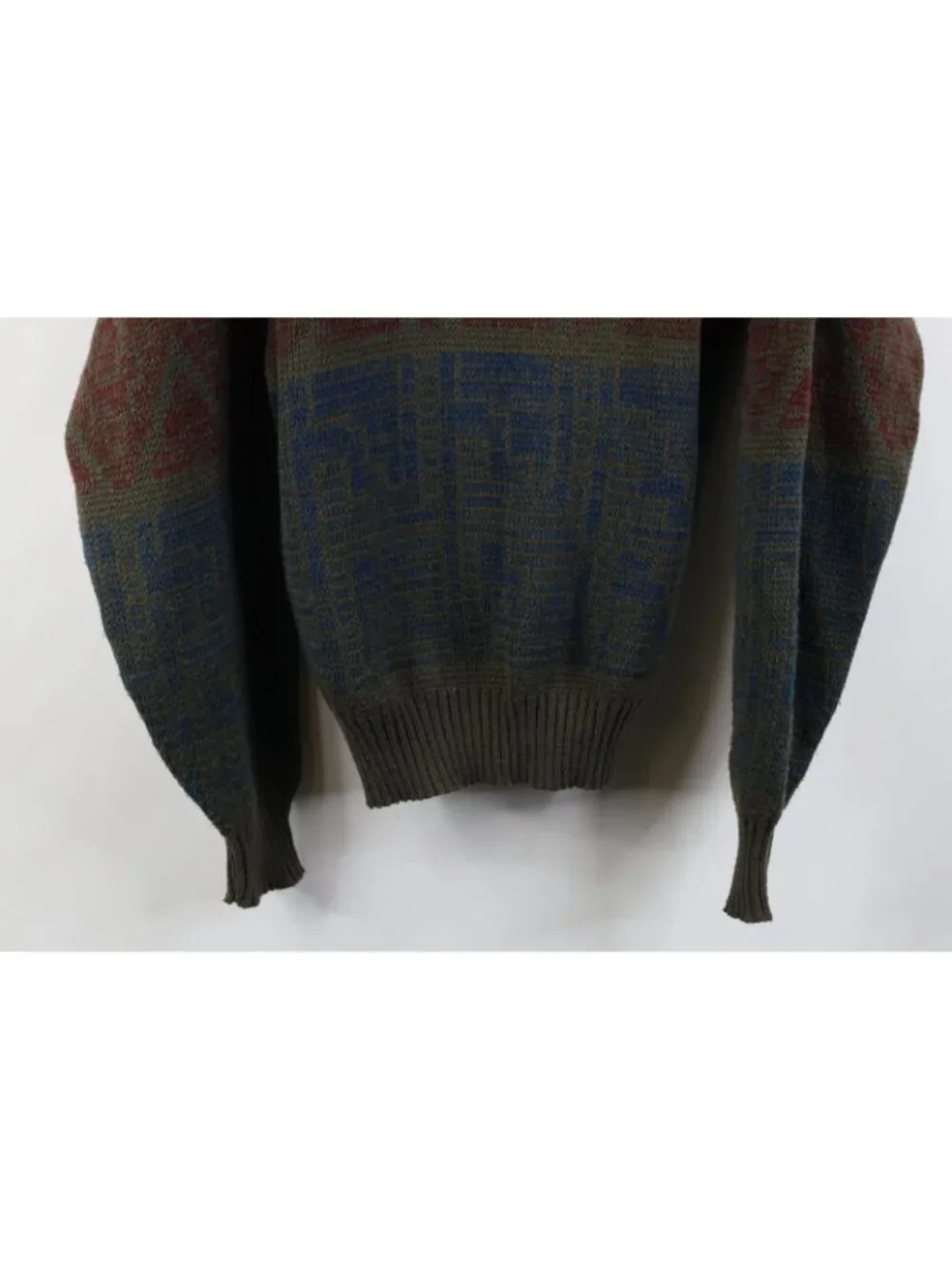 Vtg 90s Streetwear Mens Medium Fair Isle Argyle Diamond Knit Crewneck Sweater